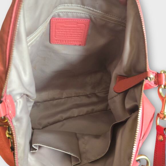 Coach Orange Ashley Leather N/S Convertible Shoulder Bag Satchel Purse - Picture 4 of 7